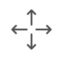 contorno de icono de flecha y vector lineal.