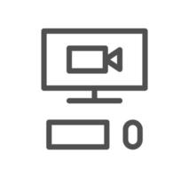 Video conferencing icon outline and linear vector. vector