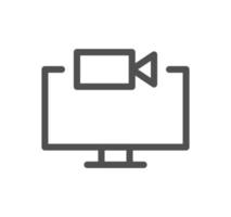 Video conferencing icon outline and linear vector. vector