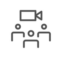 Video conferencing icon outline and linear vector. vector