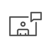 Video conferencing icon outline and linear vector. vector