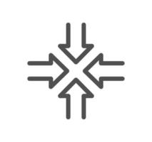 Arrow icon outline and linear vector. vector