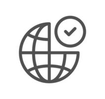 Confirm icon outline and linear vector. vector