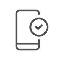 Confirm icon outline and linear vector. vector