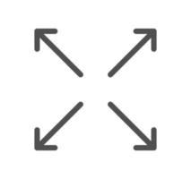 contorno de icono de flecha y vector lineal.