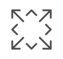 Arrow icon outline and linear vector. vector