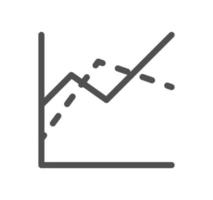 Graph icon outline and linear vector. vector