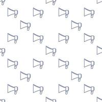 Megaphone vector seamless pattern with white background