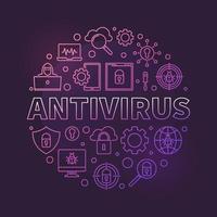 Vector Antivirus round colorful concept thin line illustration