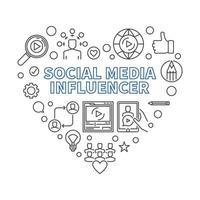 Social Media Influencer vector concept outline heart illustration