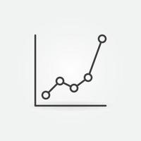 Line Chart or Graph vector concept icon in outline style