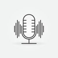 Microphone with Sound Wave linear vector concept icon