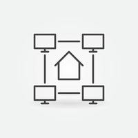 Online Work from Home linear vector concept minimal icon