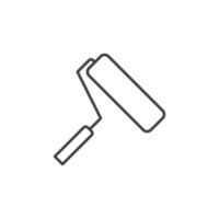 Paint roller vector concept icon or sign in outline style