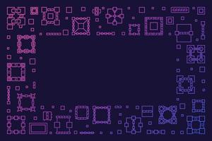 concepto de blockchain vectorial marco de contorno colorido horizontal vector