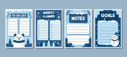 Winter Journal Template vector