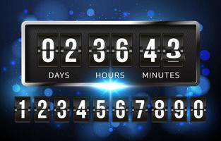 Countdown timer clock counter flip Royalty Free Vector Image