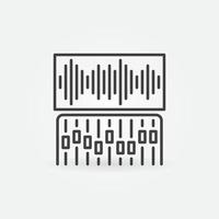 Mixer or Controller and Sound Wave outline vector icon