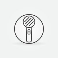 Microphone in Cirlce vector thin line concept round icon