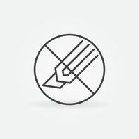 Do not use Cutter linear icon. Vector Knife Forbidden sign