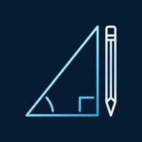 Pencil with Triangle vector linear concept colored icon or logo