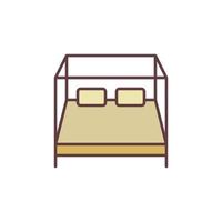 Modern Double Bed vector concept colored icon