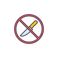 Do not open with Knife vector concept colored icon