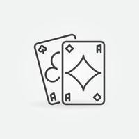 Pair of Aces vector simple icon in outline style