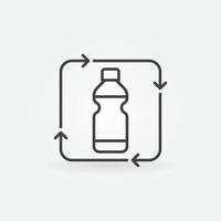 icono de línea de concepto de vector de reciclaje de botellas de plástico