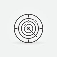 Sonar vector concept round icon in thin line style