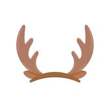 Antlers of elk or reindeer, christmas element, headband with antlers, vector cartoon style, symbol icon illustration