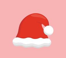 un sombrero de santa, elemento para navidad o año nuevo, estilo de dibujos animados vectoriales, ilustración de icono de símbolo vector