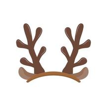 Antlers of elk or reindeer, christmas element, headband with antlers, vector cartoon style, symbol icon illustration