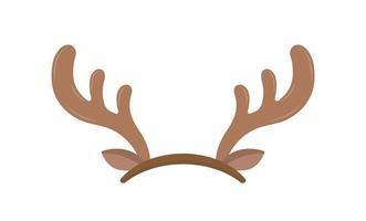 Antlers of elk or reindeer, christmas element, headband with antlers, vector cartoon style, symbol icon illustration