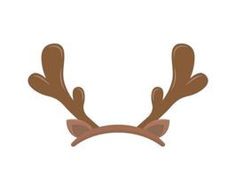 Antlers of elk or reindeer, christmas element, headband with antlers, vector cartoon style, symbol icon illustration