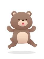 Adorable baby bear or bear or teddy bear mascot, cute playful cartoon doll, vector cartoon style