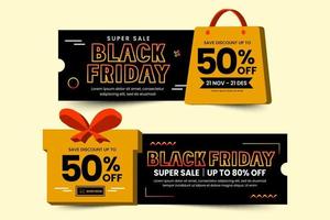 Black Friday Voucher or Coupon Design Template vector