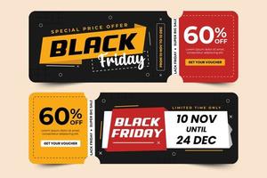 Black Friday Voucher or Coupon Design Template vector