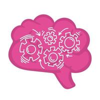 Brain Logo silhouette top view design vector template. Brainstorm think idea Logotype concept icon.