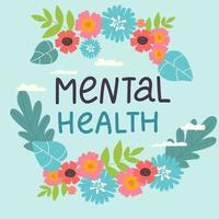 Vector illustration World Mental Health Day.