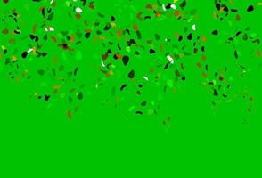 Fondo de vector verde claro, rojo con formas abstractas.