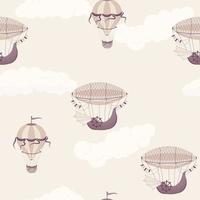 pattern with air ships vector