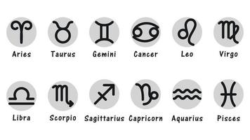 set of zodiac signs vector