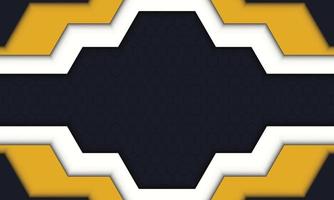 Modern yellow, white and black on dark hexagon background. vector