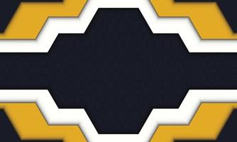 Modern yellow, white and black on dark hexagon background. vector