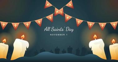 All saints day concept background. vector