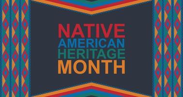 National native american heritage month background. vector