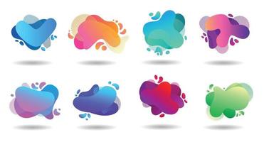 Fluid abstract background. Banners with flowing liquid shapes. Vector