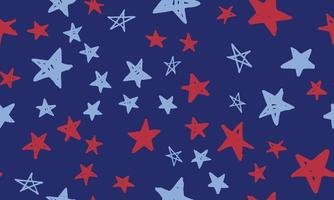 Independence Day USA. Presidents day. Hand drawn illustration. Stars grunge. vector