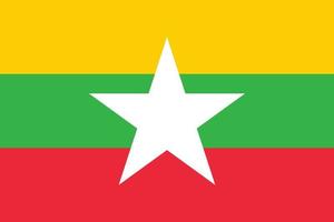 bandera de myanmar, ilustración de vector de bandera de Birmania